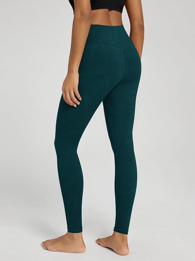 ODODOS Women's Cross Waist Yoga Leggings with Inner Pocket, 23"/25"/28" Gathered Crossover Workout Yoga Pants