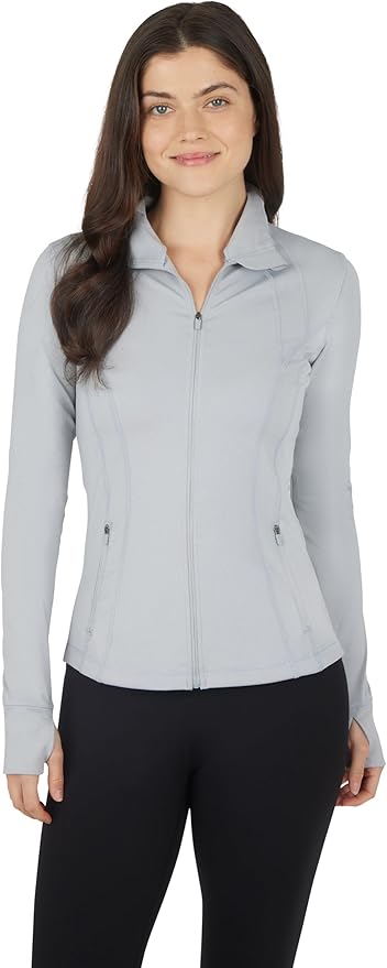 90 Degree By Reflex Full Zip Running Track Jacket Lightweight Athletic Slim Fit Jacket with Thumbholes