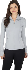 90 Degree By Reflex Full Zip Running Track Jacket Lightweight Athletic Slim Fit Jacket with Thumbholes