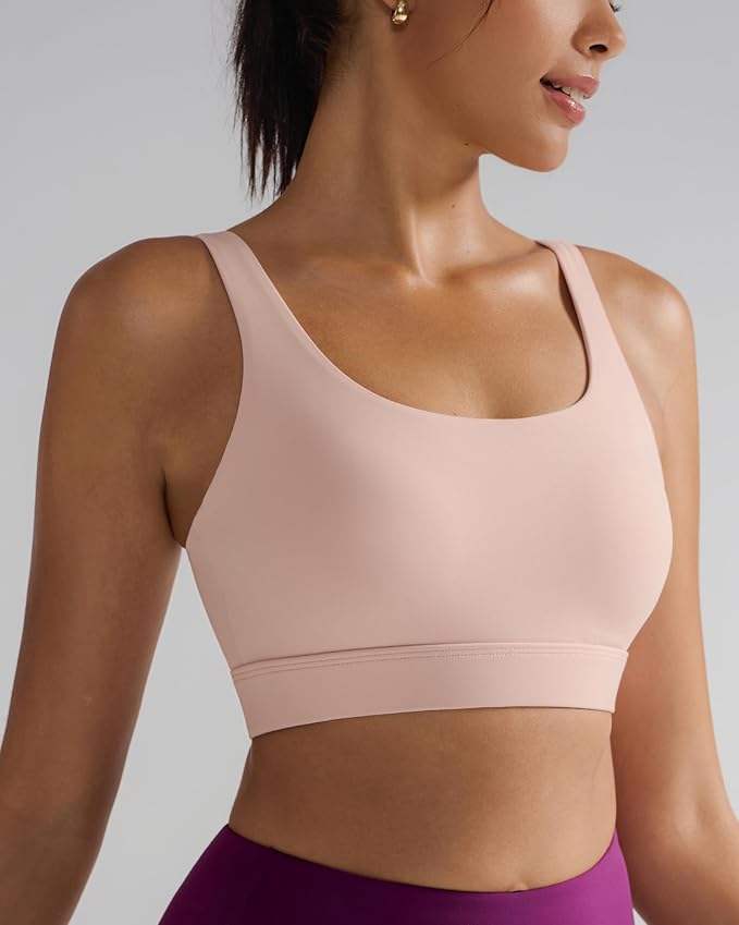 RUNNING GIRL Sports Bra for Women High Support, Molded Cup High Impact Sports Bras with Sewn in Pads Workout Running Bra