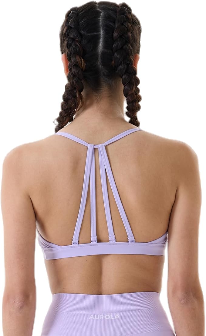 AUROLA Mercury Workout Sports Bras Women Athletic Removable Padded Backless Strapy Minimal Crop Top