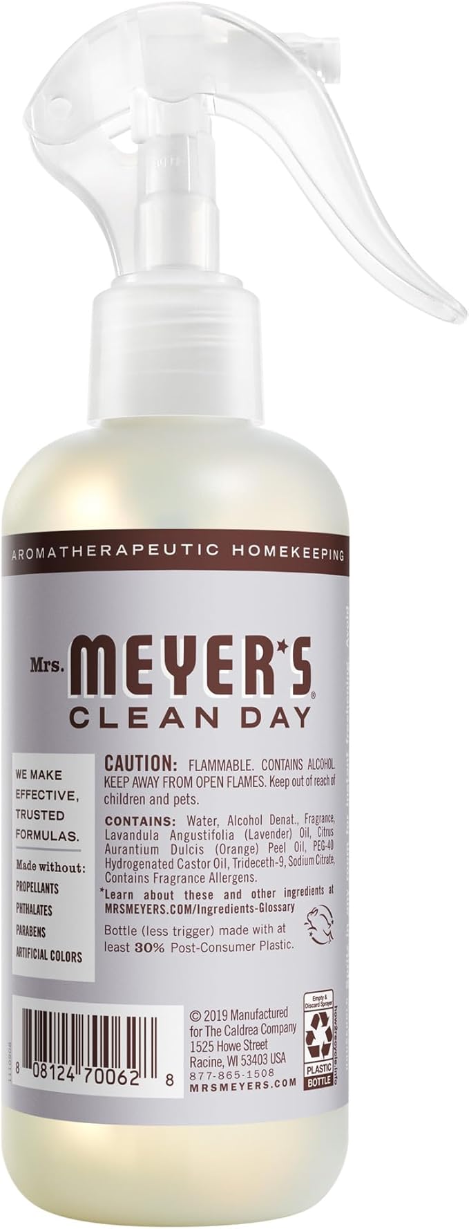 MRS. MEYER'S CLEAN DAY Room Spray, Lavender Scent, 8 Fl Oz Bottle - 3 Pack