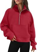 AUTOMET Womens Sweatshirts Half Zip Cropped Pullover Fleece Quarter Zipper Hoodies 2026 Fall Fashion Outfits Clothes