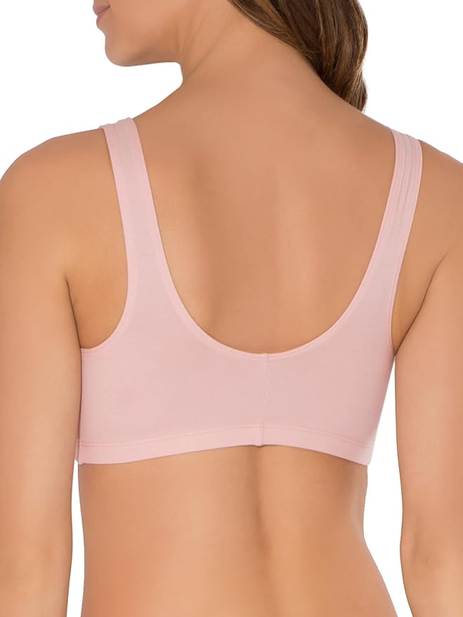 Fruit of the Loom Women's 96014PK Comfort Cotton Blend Front Close Sports Bra 2 Pack