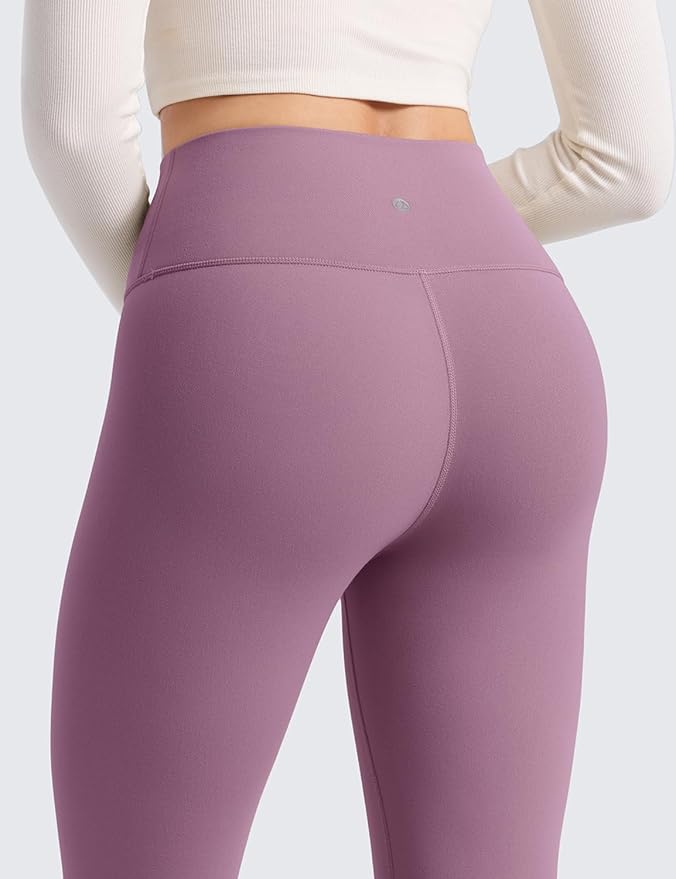 CRZ YOGA Matte Thermal Fleece Lined Leggings 28'' - Casual Lounge Workout Womens Yoga Full Length Pants Winter Warm