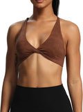 Aoxjox Women's Workout Sports Bras Fitness Metamorph Sienna Twist Bra Yoga Crop Tank