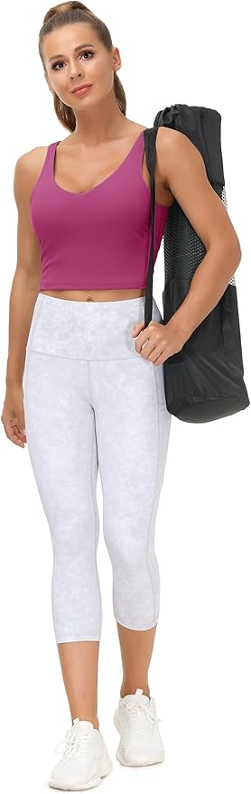 THE GYM PEOPLE Womens' Sports Bra Longline Wirefree Padded with Medium Support