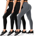 FULLSOFT 3 Pack Leggings for Women High Waisted Soft Black Yoga Pants for Workout Athletic Running Reg & Plus Size