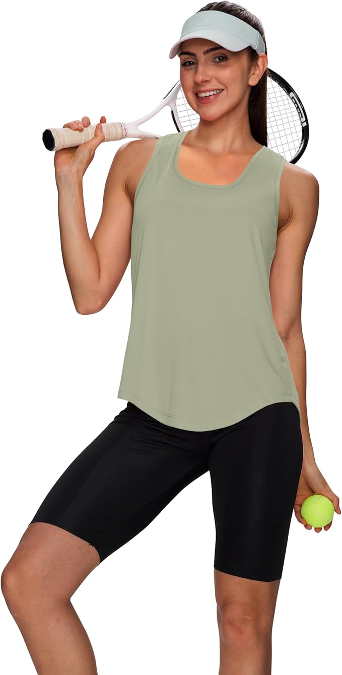 WIHOLL Workout Tops for Women Summer Athletic Tank Tops Sleeveless Shirts Beach Lightweight Gym Clothes