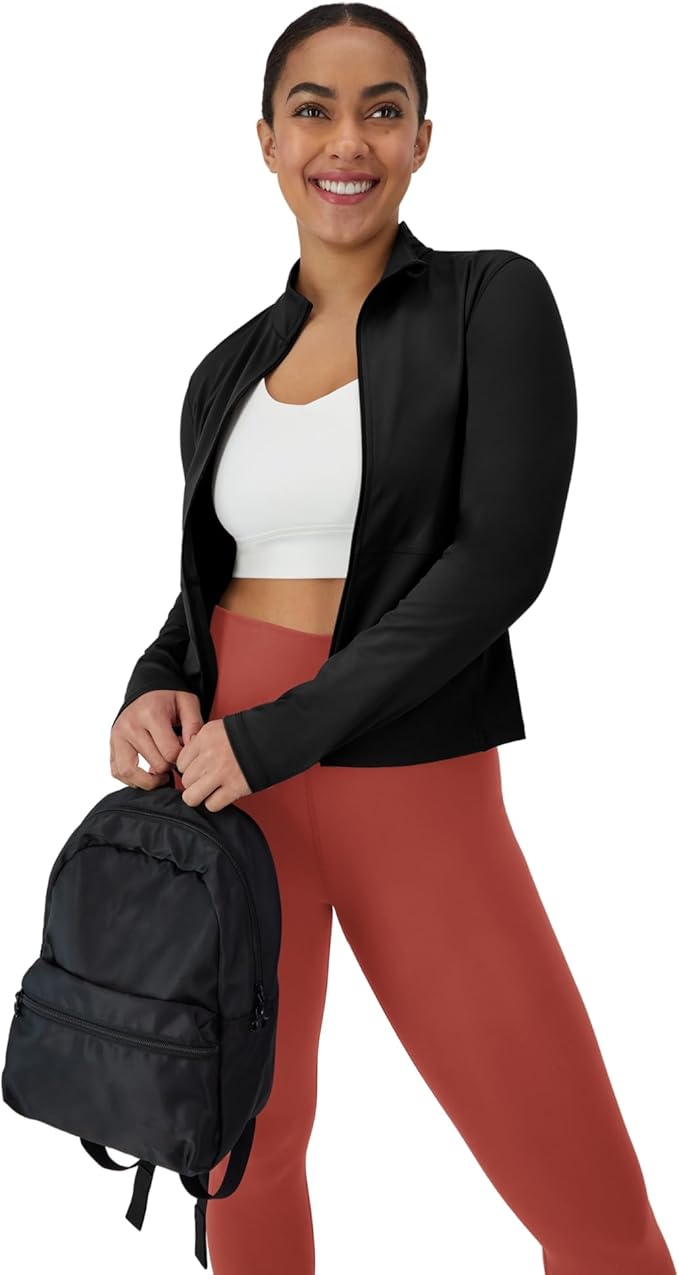Hanes Women's Jacket, Moves Full-Zip Workout Jacket, Moisture-Wicking Outwear, Soft & Stretchy Athletic Wear for Women