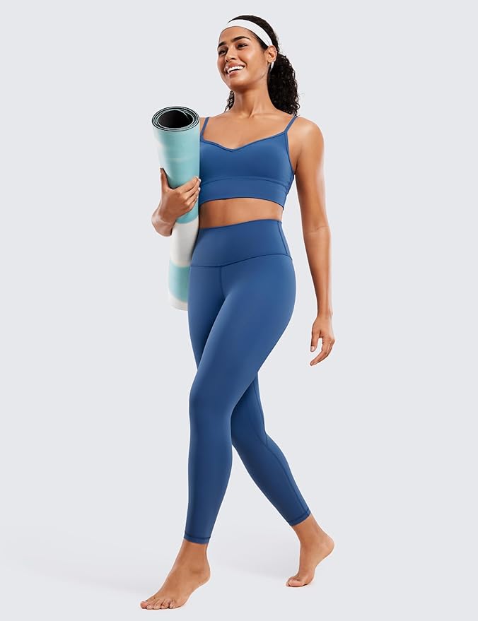 CRZ YOGA Brushed Naked Feeling Workout Leggings 25" - High Waisted Gym Compression Tummy Control Womens Yoga Pants