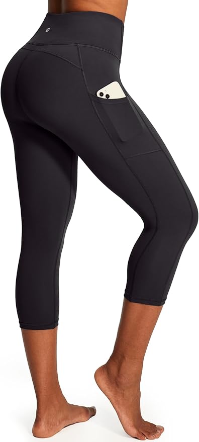 Ewedoos Capri Leggings for Women High Waisted Yoga Pants with Pockets for Women Tummy Control Workout Leggings Yoga Capris