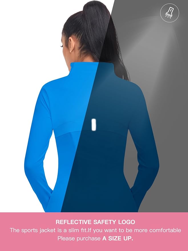 VUTRU Women's Workout Yoga Jacket Full Zip Running Athletic Track Jacket