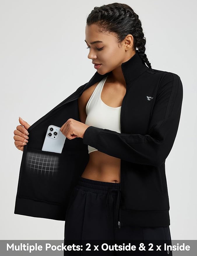 baleaf Women's Fleece Running Jackets Full Zip Warm Sweatshirts Jackets Winter Cold Weather Workout Athletic Sports Leisure