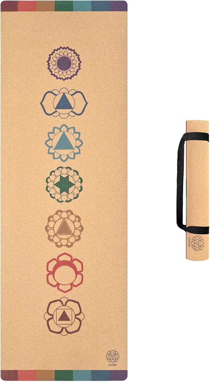 Cork Yoga Mat with Natural Rubber Base, Extra Size, Thickness and Support, Excellent Cushion & Grip, Non-Slip, Non-Toxic, Sweat-Resistant, Sustainable, Eco-friendly Exercise Mat