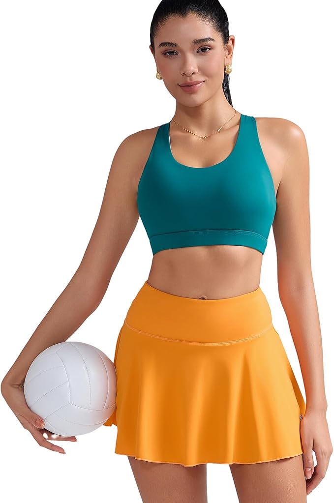 RUNNING GIRL Sports Bras for Women,Padded Strappy Sports Bras Criss-Cross Back Medium Support Sports Bras with Removable Cups