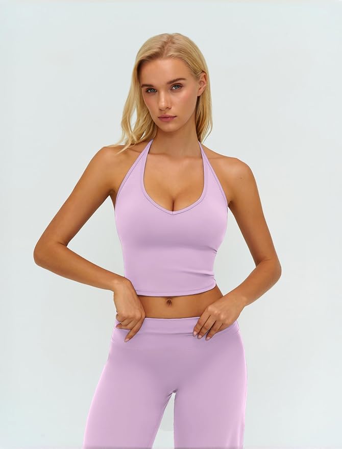 ABOCIW Womens Workout Sets 2 Piece Spaghetti Straps Crop Top Straight Leg Yoga Pants Yoga Pilates Outfits