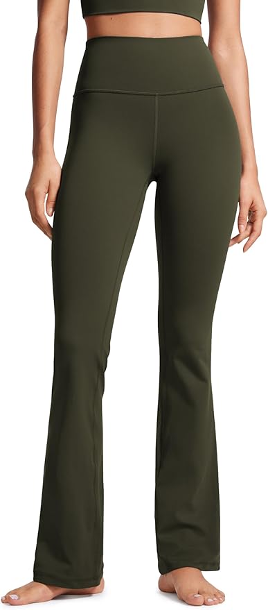 CRZ YOGA Butterluxe Flare Leggings 29"/30.5"/32"/33.5" - High Waist Bootcut Wide Leg Lounge Womens Yoga Pants with Pocket