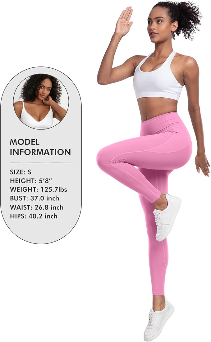 LZYVOO Leggings with Pockets for Women, 6 Packs Soft High Waisted Tummy Control Workout Yoga Pants