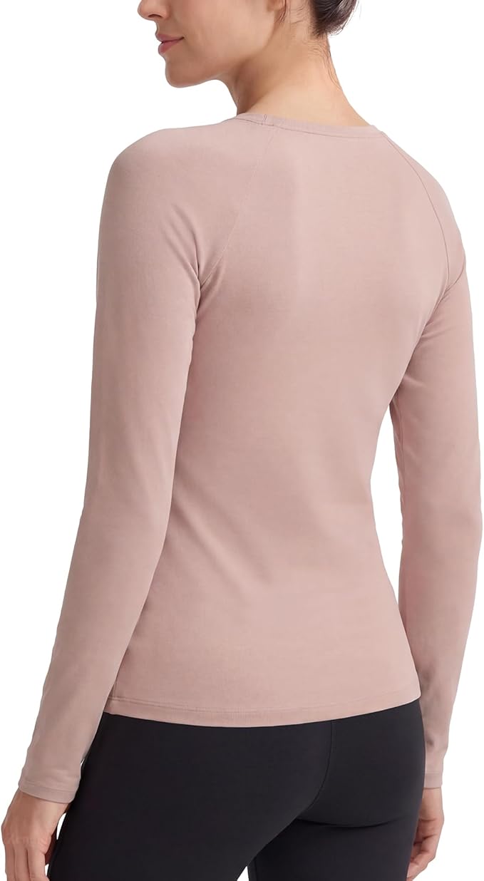 Zengjo Women's Long Sleeve Workout Tops Fitted Silky Cooling Athletic Performance Shirts Moisture Wicking for Yoga Gym