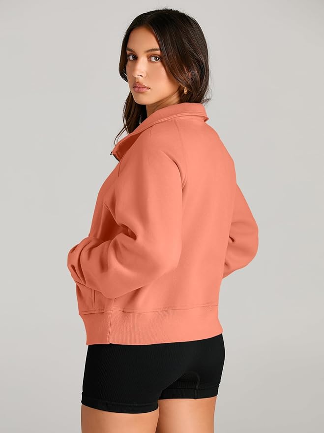 AUTOMET Womens Sweatshirts Half Zip Cropped Pullover Fleece Quarter Zipper Hoodies 2026 Fall Fashion Outfits Clothes
