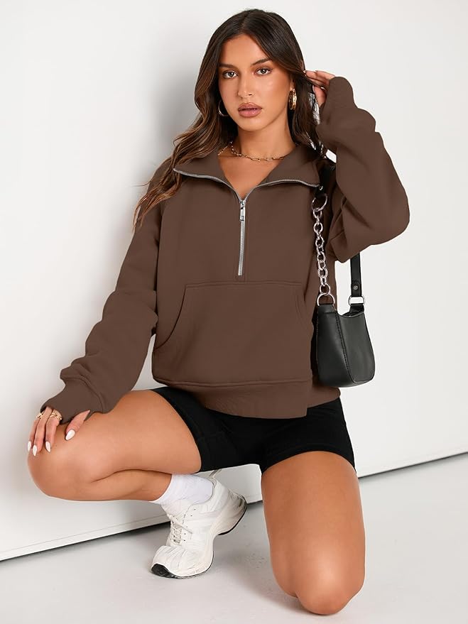 AUTOMET Womens Sweatshirts Half Zip Cropped Pullover Fleece Quarter Zipper Hoodies 2026 Fall Fashion Outfits Clothes