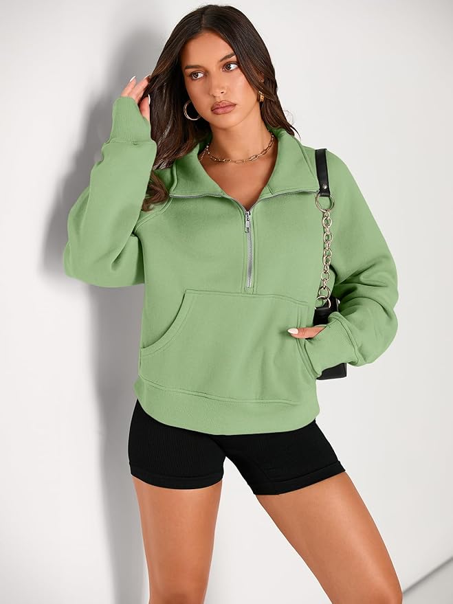 AUTOMET Womens Sweatshirts Half Zip Cropped Pullover Fleece Quarter Zipper Hoodies 2026 Fall Fashion Outfits Clothes