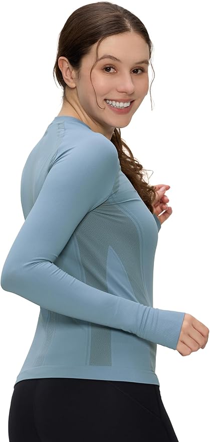 Long Sleeve Workout Tops for Women, Compression Shirt, Sports Running Shirt Breathable Athletic Top Slim Fit
