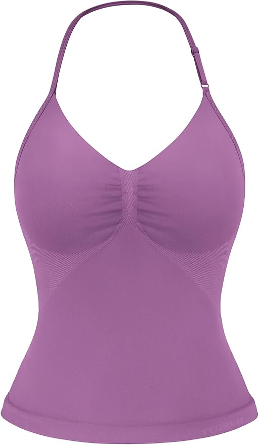 YEOREO SoftHue Impact Longline Strappy Top Women's Halter Workout Tank Tops Backless Gym Longline with Adjustable Strap