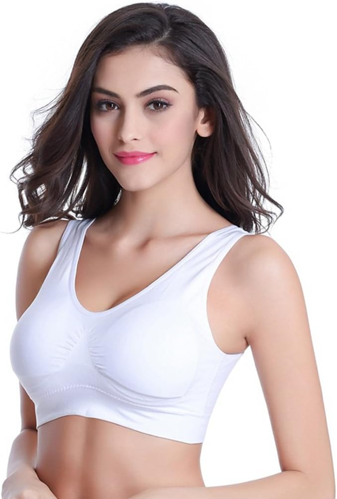 Vermilion Bird Women's 3 Pack Seamless Comfortable Sports Bra with Removable Pads