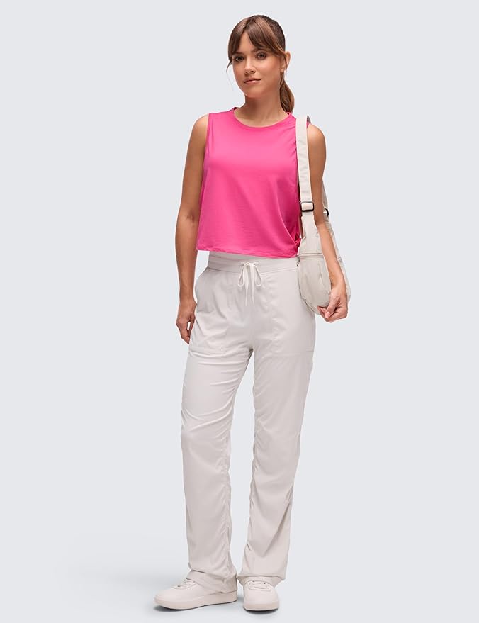 CRZ YOGA Pima Cotton Large Armhole Tank Tops for Women - Workout Sport Athletic Yoga Running Gym Loose Crop Sleeveless Shirts