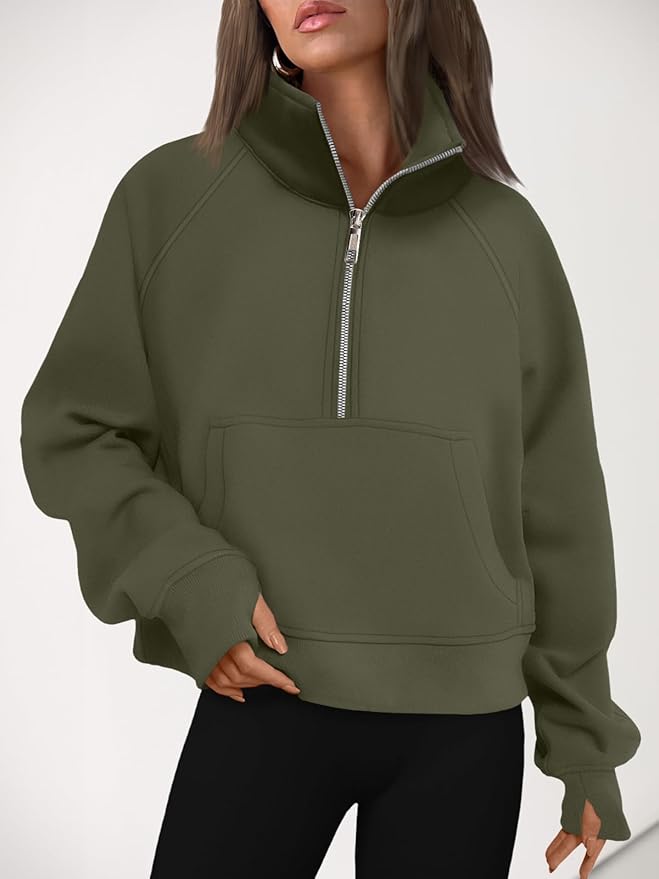 AUTOMET Womens Sweatshirts Half Zip Cropped Pullover Fleece Quarter Zipper Hoodies 2026 Fall Fashion Outfits Clothes