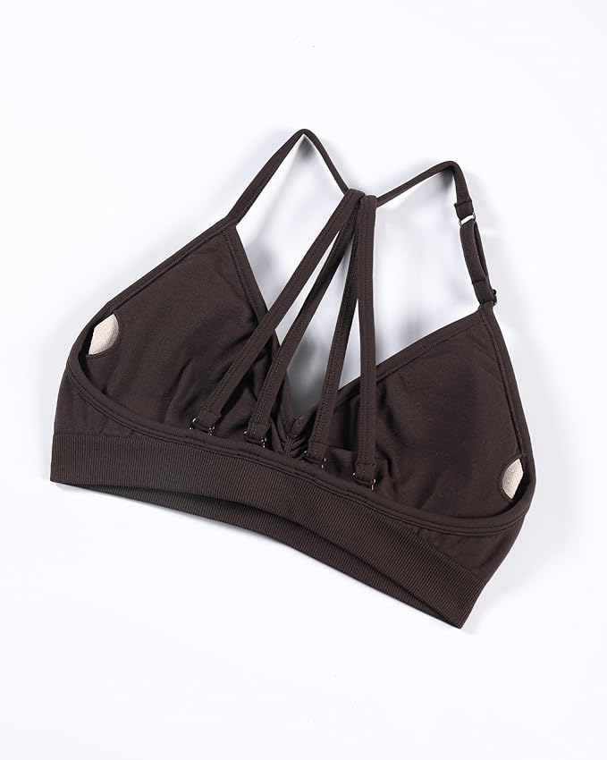 AUROLA Mercury Workout Sports Bras Women Athletic Removable Padded Backless Strapy Minimal Crop Top