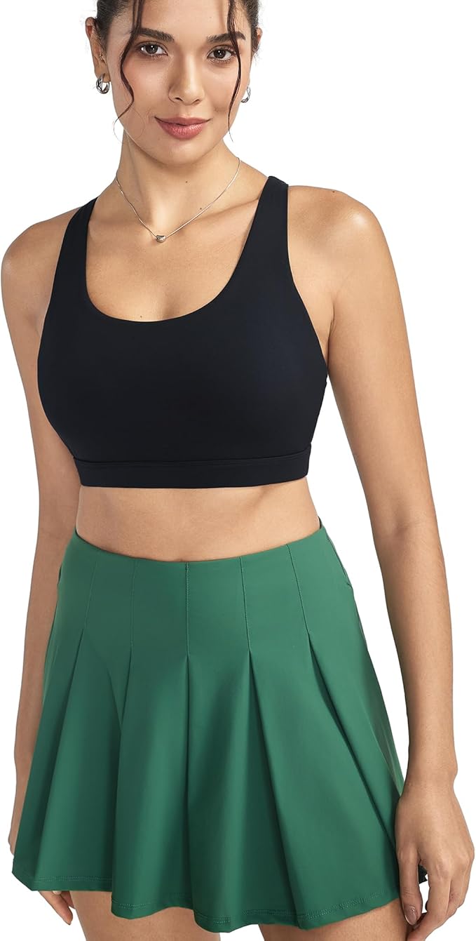 RUNNING GIRL Sports Bras for Women,Padded Strappy Sports Bras Criss-Cross Back Medium Support Sports Bras with Removable Cups