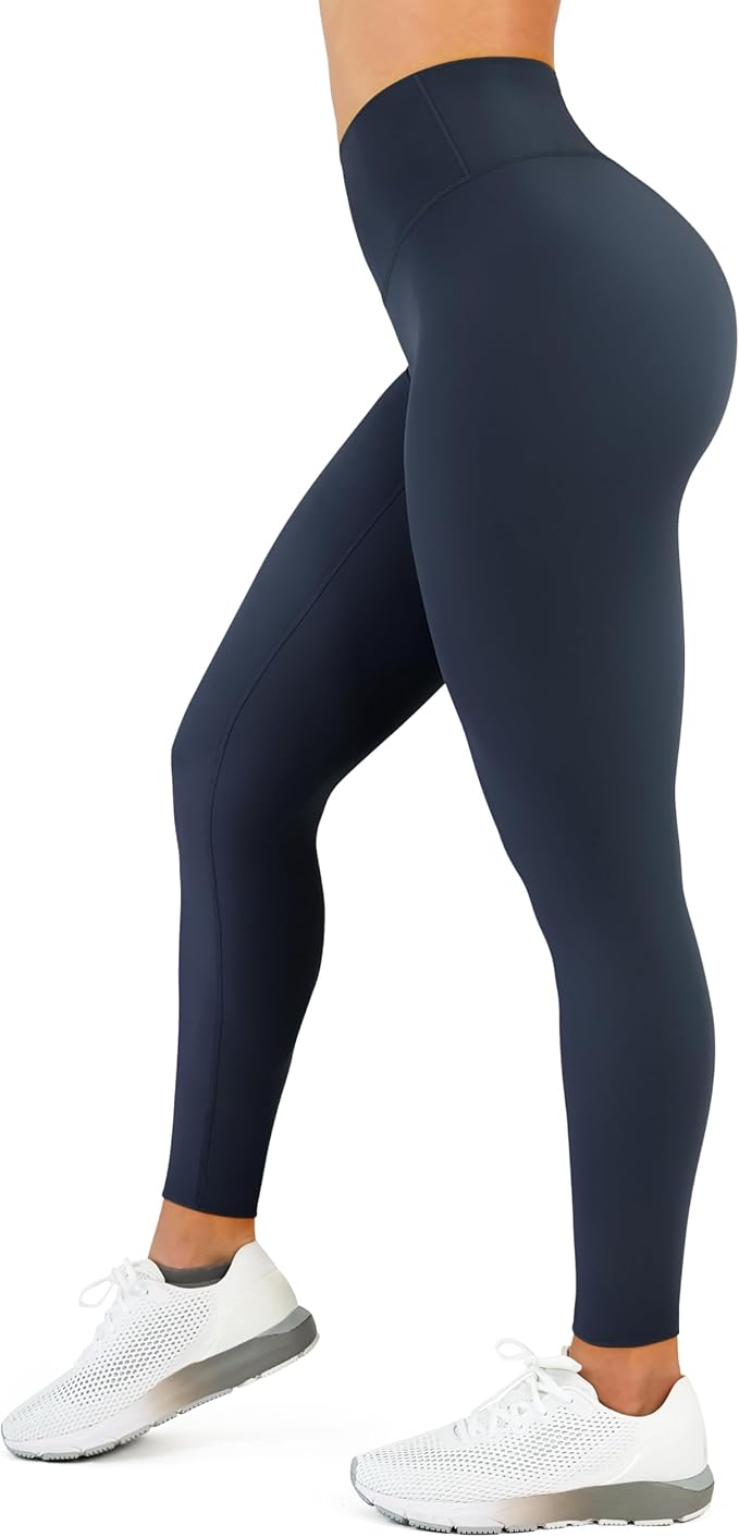 High Waisted Leggings for Women - No Front Seam Tummy Control Yoga Pants for Workout Running No See Through