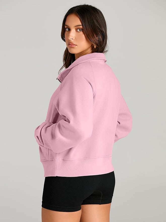 AUTOMET Womens Sweatshirts Half Zip Cropped Pullover Fleece Quarter Zipper Hoodies 2026 Fall Fashion Outfits Clothes