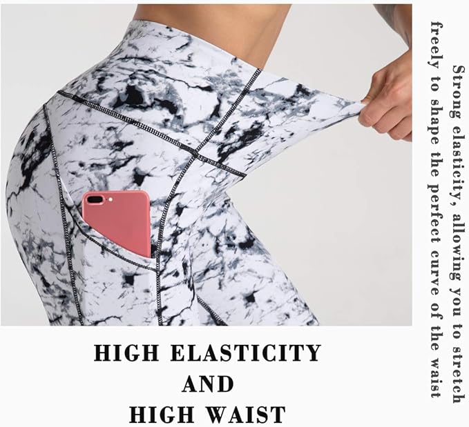 Dragon Fit High Waist Yoga Leggings with 3 Pockets,Tummy Control Workout Running 4 Way Stretch Yoga Pants