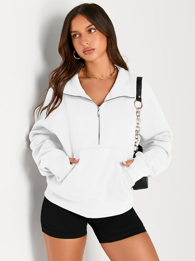 AUTOMET Womens Sweatshirts Half Zip Cropped Pullover Fleece Quarter Zipper Hoodies 2026 Fall Fashion Outfits Clothes