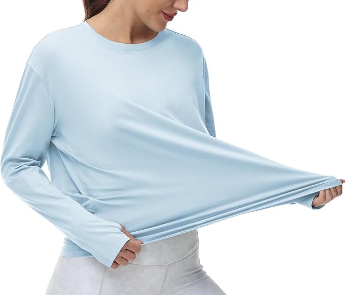THE GYM PEOPLE Women's Long Sleeve Workout Shirts Back Loose Fit Running Tee Tops with Thumb Hole