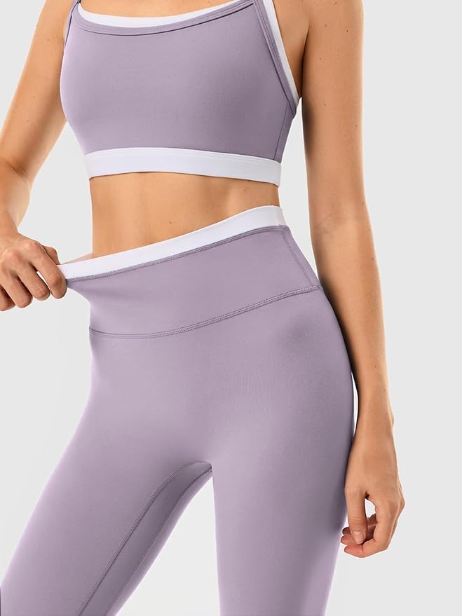 2 Pieces Workout Sets for Women,Seamless Yoga Leggings with Padded Sports Bras,Athletic Matching Outfits,Gym,Casual