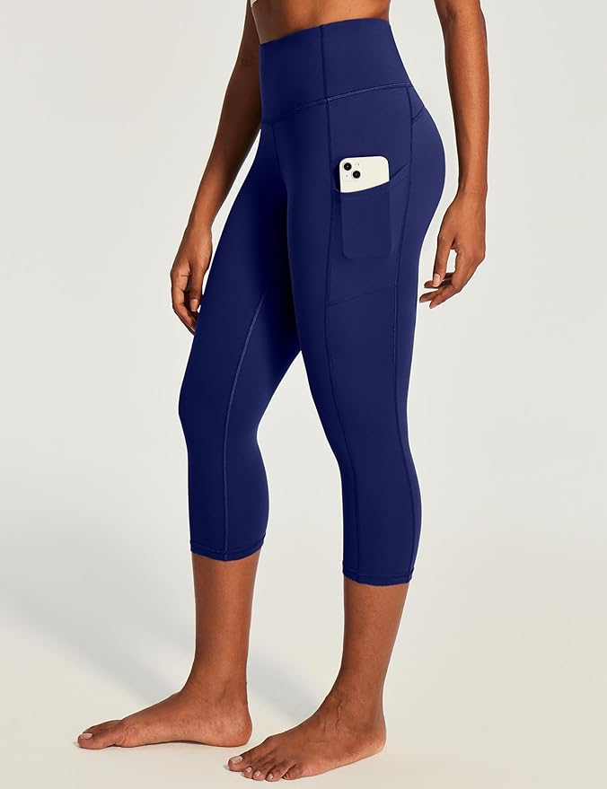 Ewedoos Capri Leggings for Women High Waisted Yoga Pants with Pockets for Women Tummy Control Workout Leggings Yoga Capris