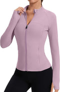Rapbin Women's Full Zip Workout jackets Runing Slim Fit Athletic Tops With Thumb Holes