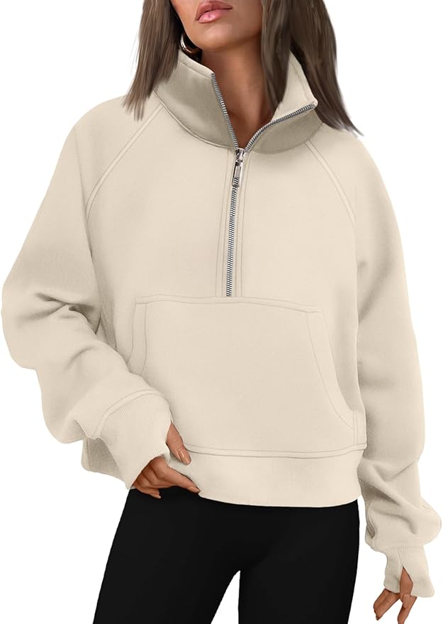 AUTOMET Womens Sweatshirts Half Zip Cropped Pullover Fleece Quarter Zipper Hoodies 2026 Fall Fashion Outfits Clothes