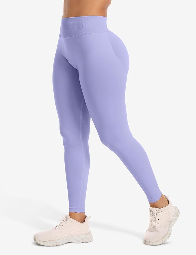 Ieumaz Scrunch Butt Lifting Leggings for Women Gym Seamless Workout Leggings Mid Low Waist Tummy Control Yoga Pants