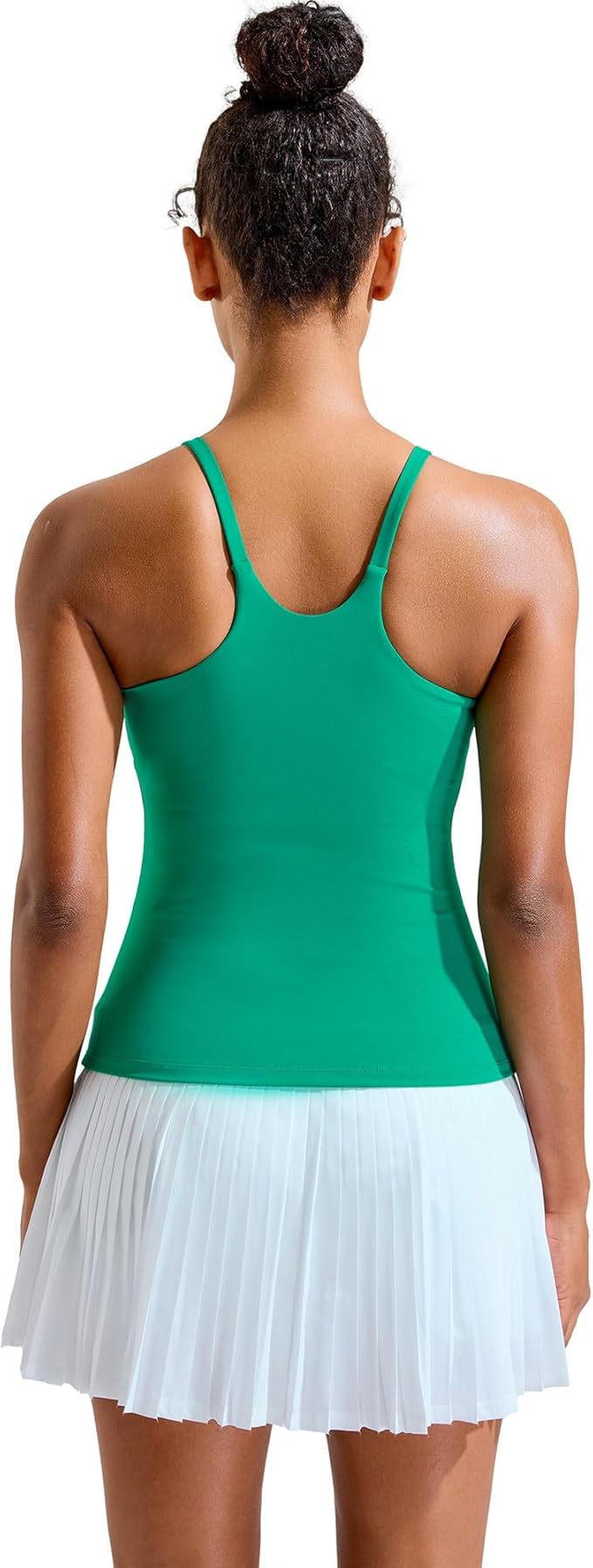 RUNNING GIRL Yoga Tank Tops for Women Built in Shelf Bra B/C Cups Strappy Back Activewear Workout Compression Tops