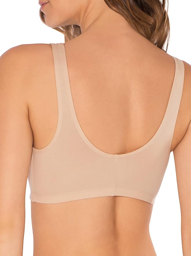 Fruit of the Loom Women's 96014PK Comfort Cotton Blend Front Close Sports Bra 2 Pack
