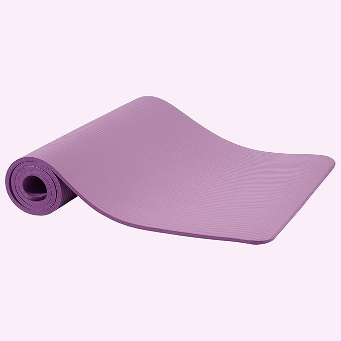 Fitvids Yoga Mat, 1/2-Inch Extra Thick High Density Exercise Mat, Anti-Tear Exercise Yoga Mat with Carrying Strap, Suitable for Various Yoga Exercises
