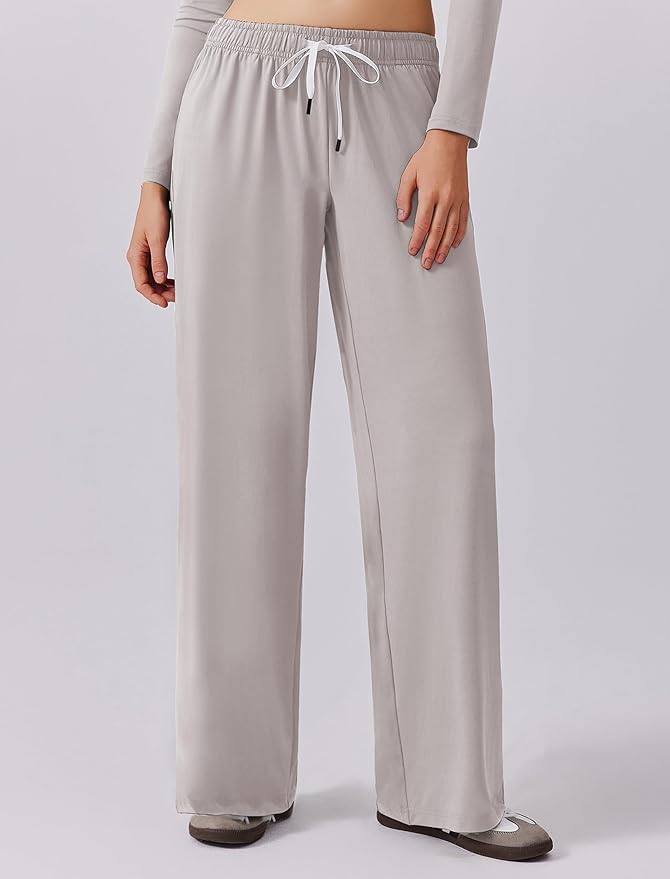 PINSPARK Women 2 Piece Lounge Set Long Sleeve Cropped Top Wide Leg Pants with Pockets 2024 Fall Outfits Matching Tracksuit