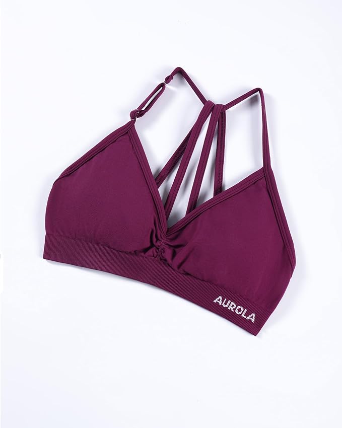 AUROLA Mercury Workout Sports Bras Women Athletic Removable Padded Backless Strapy Minimal Crop Top