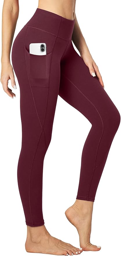 Heathyoga Leggings with Pockets for Women Tummy Control High Waisted Yoga Pants Women Compression Workout Leggings